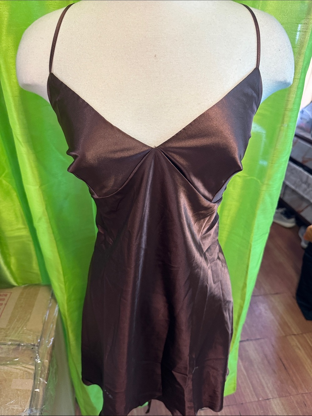Women’s Satin Slip Dress - Brown